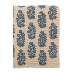 Mud Pie Blue Flower Blanket