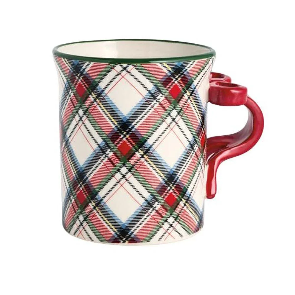 Mud Pie Bow Tartan Handle Mug