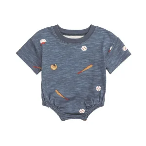 Mud Pie Boy's Blue Baseball Shirt Bubble