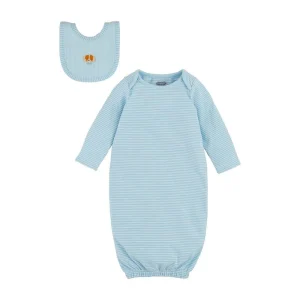 Mud Pie Boys Blue Poppy Gown Bib Set