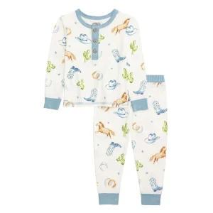 Mud Pie Boy's Blue Western Print PJ Set