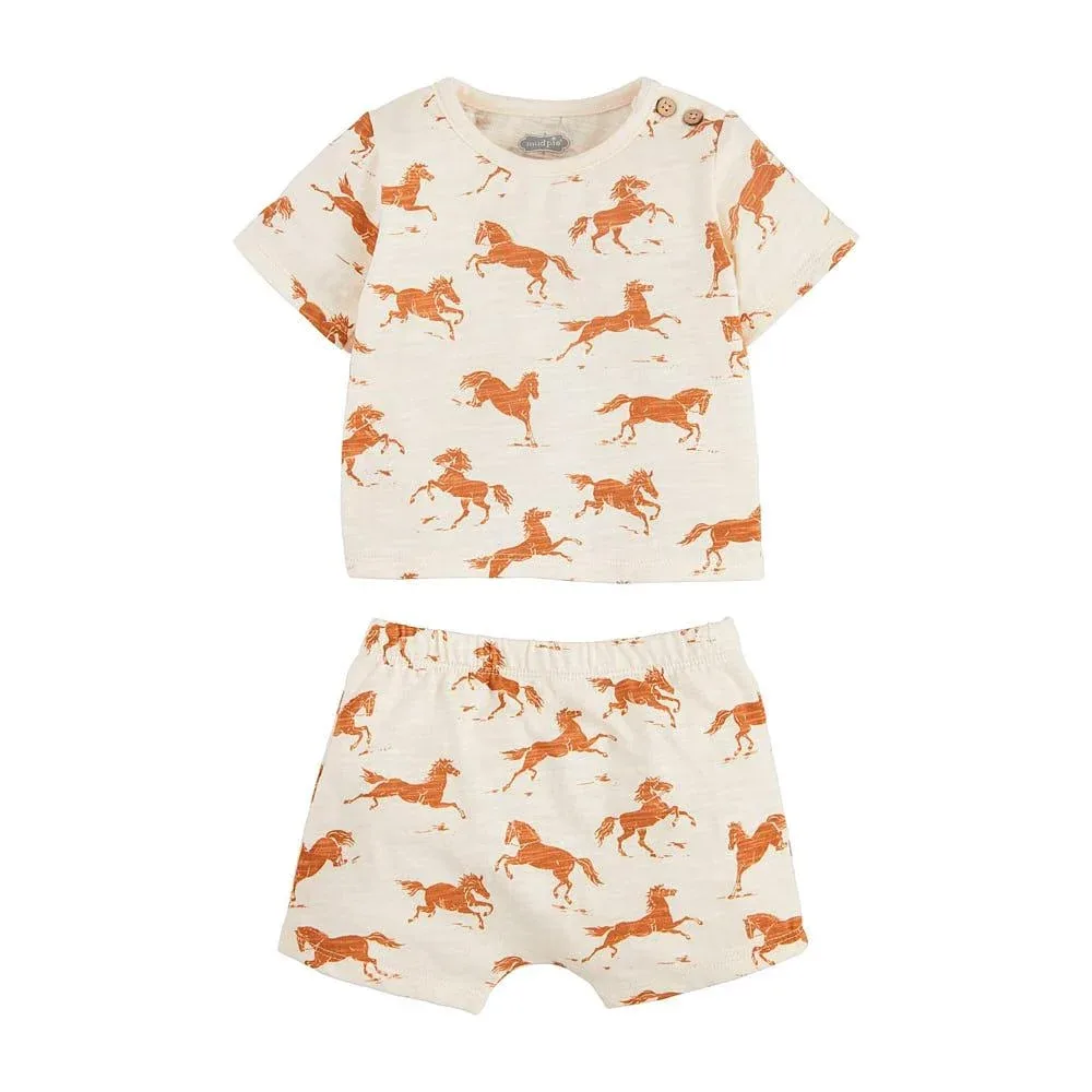 Mud Pie Boys Horse Short Set