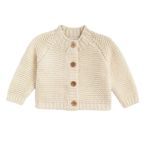 Mud Pie Boy's Ivory Garter Stitch Cardigan