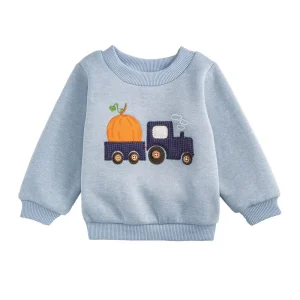 Mud Pie Boy's Pumpkin Tractor Sweatshirt