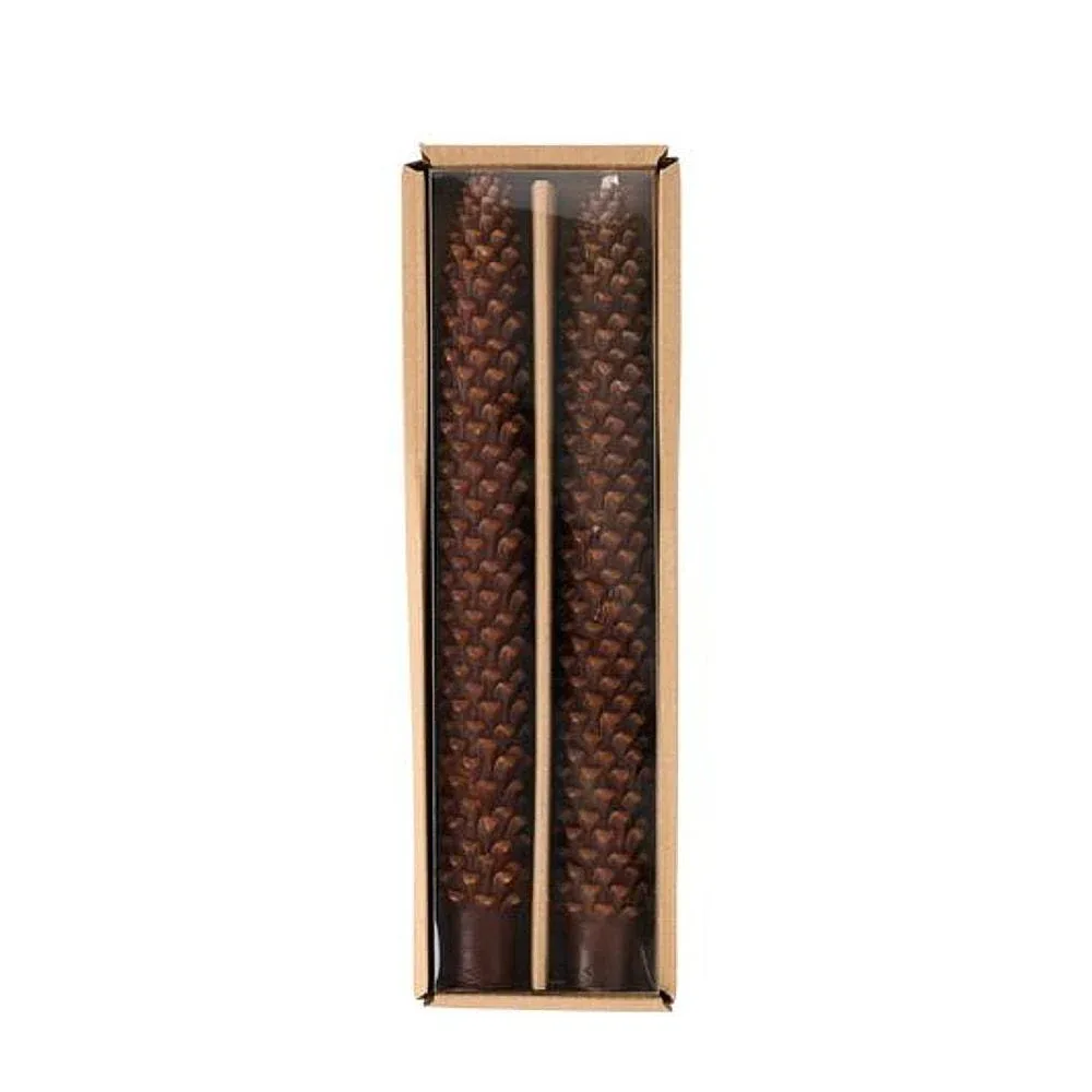 Mud Pie Brown Pinecone Gather Taper Set