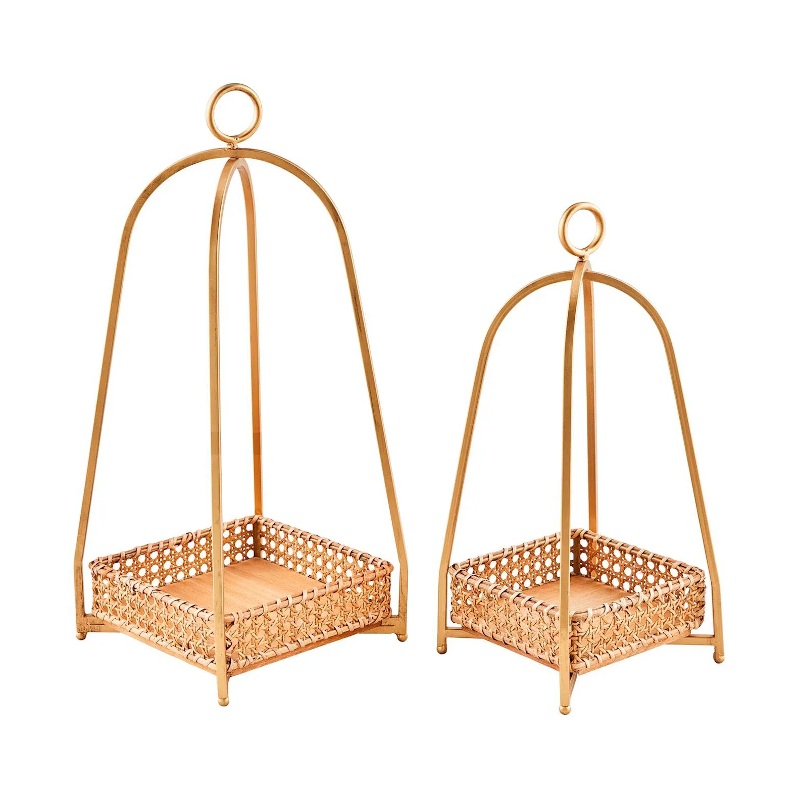 Mud Pie Cane Tray Lantern Set - Image 2