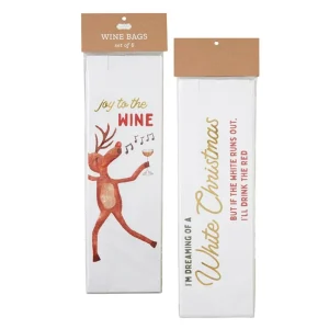 Mud Pie Christmas Joy Paper Wine Bag