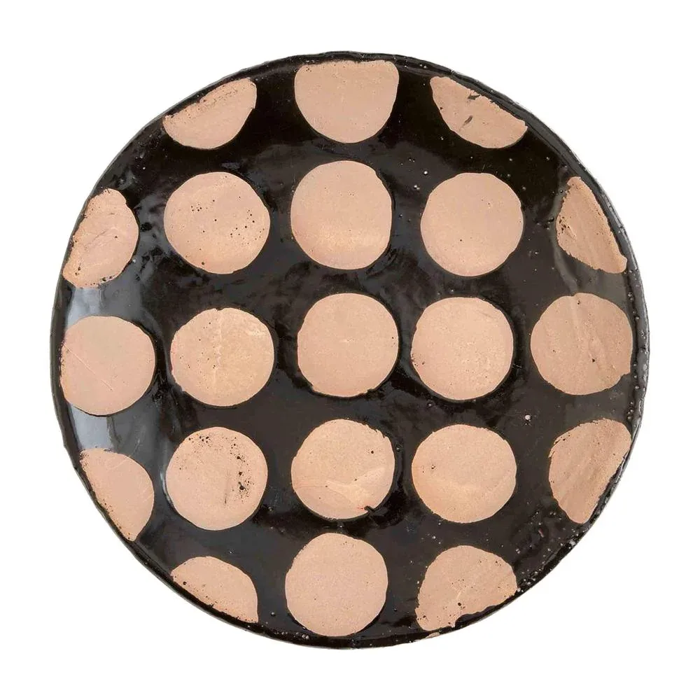 Mud Pie Circle Black Terra Cotta Platter