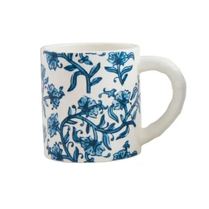 Mud Pie Corn Flower Block Print Mug