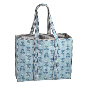Mud Pie Cornflower Block Print Tote