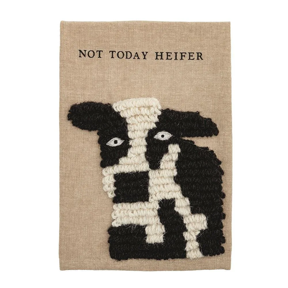 Mud Pie Embroidered Farm Cow Towel