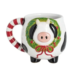 Mud Pie Farm Christmas Cow Mug