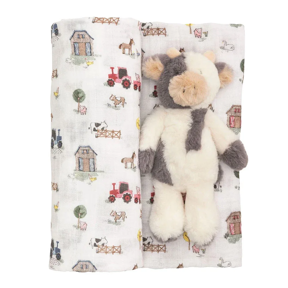 Mud Pie Farm Swaddle/Rattle Set - Image 2