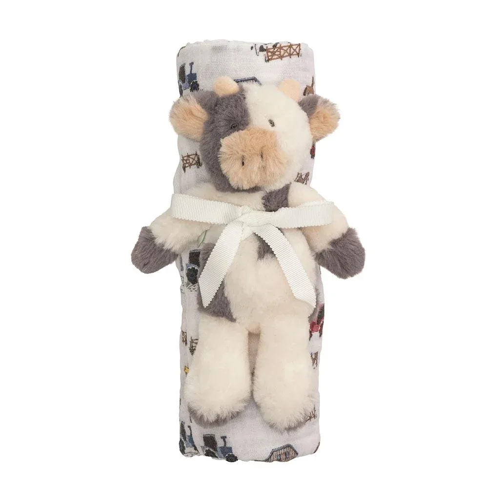 Mud Pie Farm Swaddle/Rattle Set