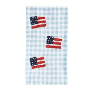 Mud Pie Flag Beaded Americana Towel