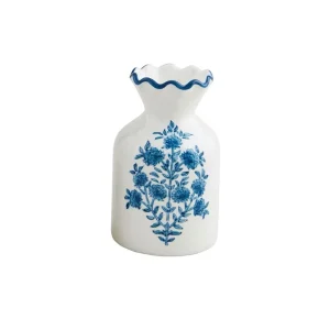 Mud Pie Flower Stem Block Print Bud Vase