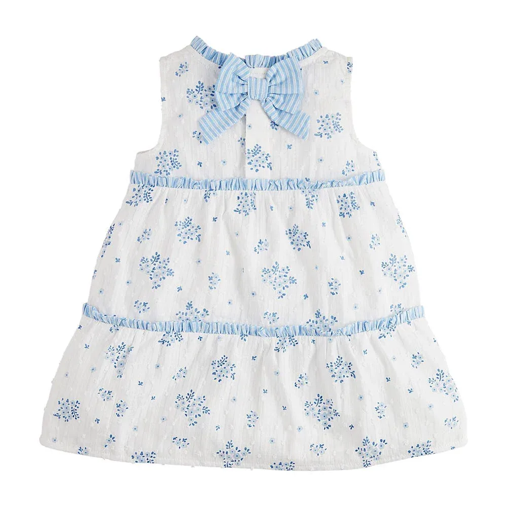 Mud Pie Girls Blue Floral Tiered Dress - Image 2