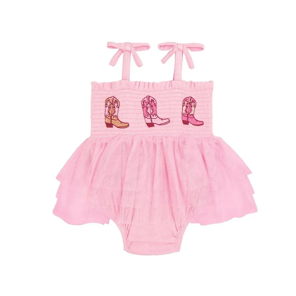 Mud Pie Girl's Boots Tutu Crawler