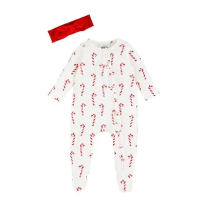 Mud Pie Girl's Candy Cane Sleeper