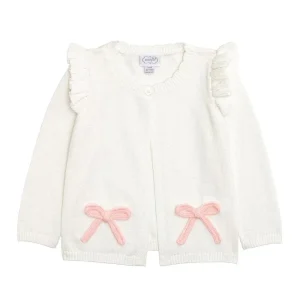 Mud Pie Girl's Crochet Bow Cardigan