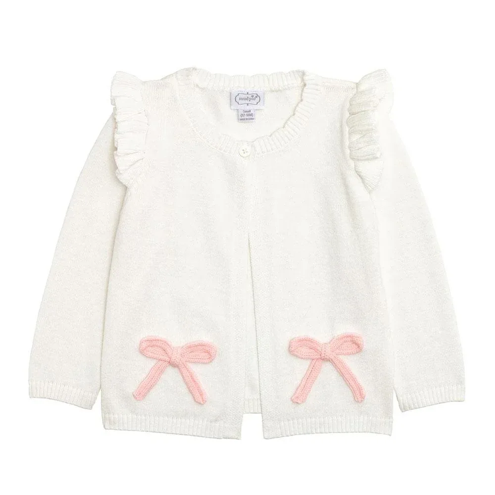 Mud Pie Girl's Crochet Bow Cardigan