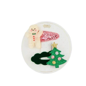 Mud Pie Girl's Gingerbread Man Hair Clips