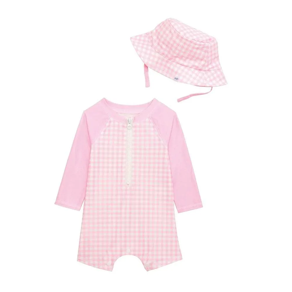 Mud Pie Girl's Gingham Pink Swimsuit