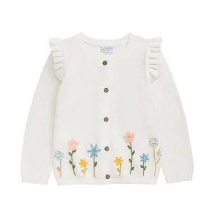 Mud Pie Girl's Ivory Floral Cardigan