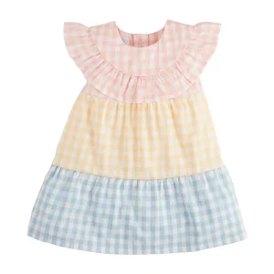 Mud Pie Girls Mixed Gingham Dress