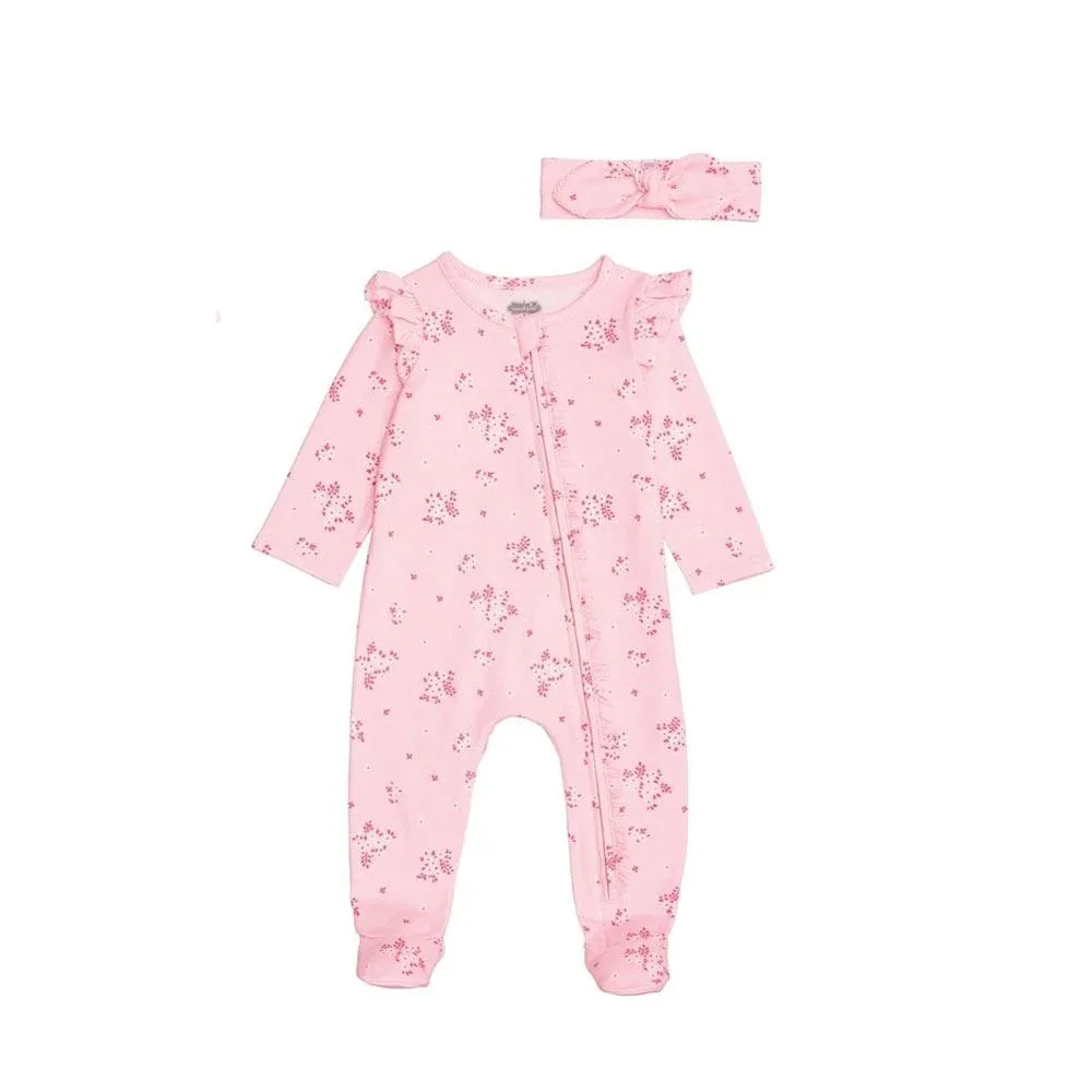 Mud Pie Girl's Pink Blossom Sleeper