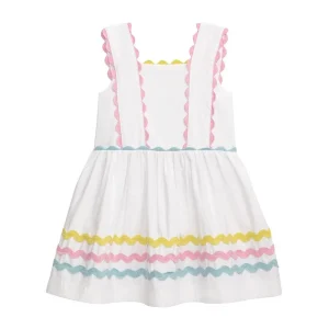 Mud Pie Girl's Ric Rac White Dress