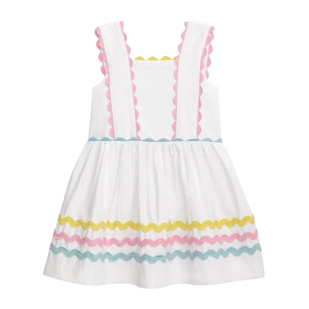 Mud Pie Girl's Ric Rac White Dress
