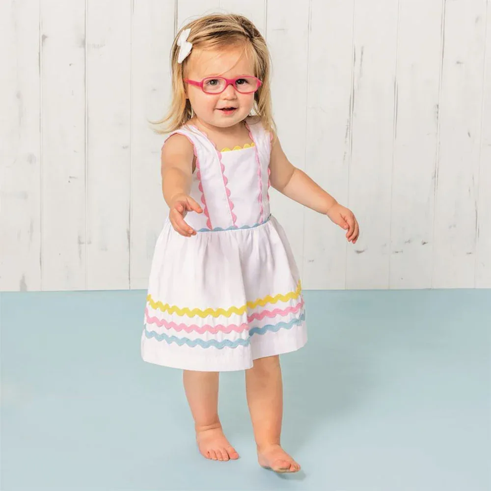 Mud Pie Girl's Ric Rac White Dress - Image 2
