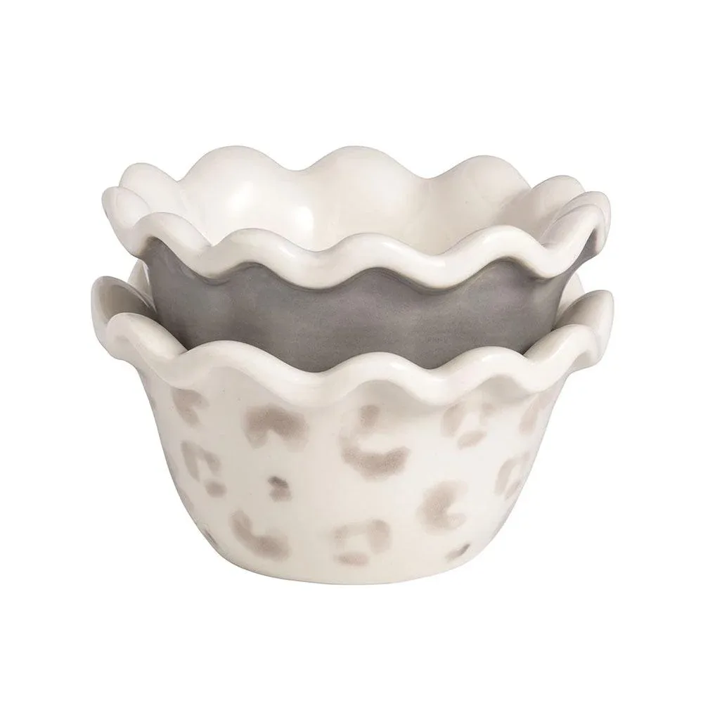 Mud Pie Grey Leopard Ramekins