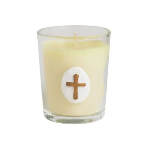 Mud Pie Intaglio Cross Votive Candle