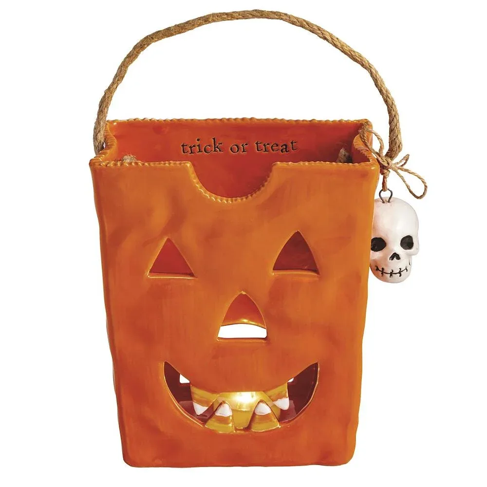 Mud Pie Large Ceramic Treat Bag Lantern