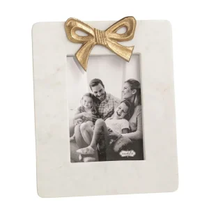 Mud Pie Large Gold Bow Marble Frame