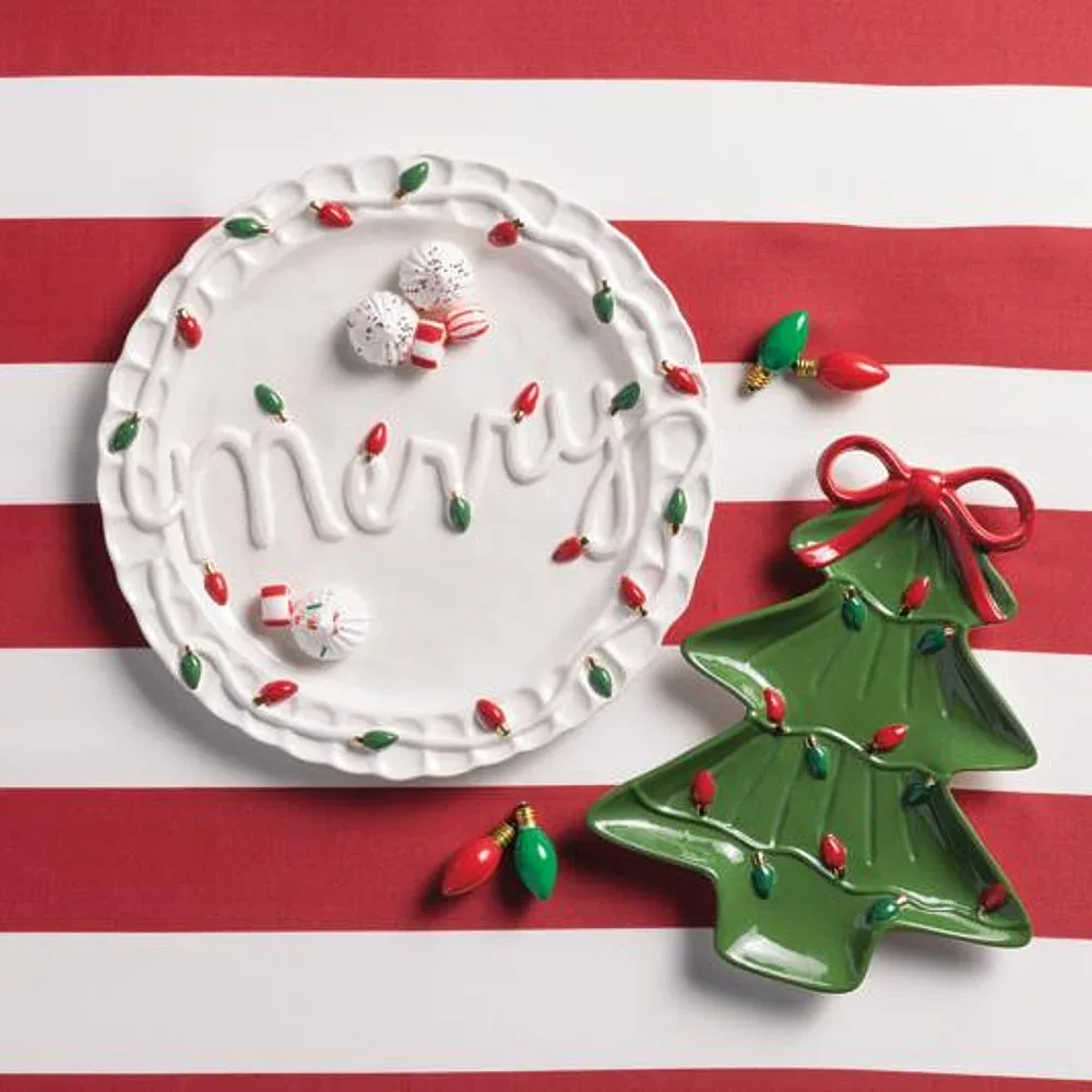 Mud Pie Merry and Tree Platter Set - Image 2