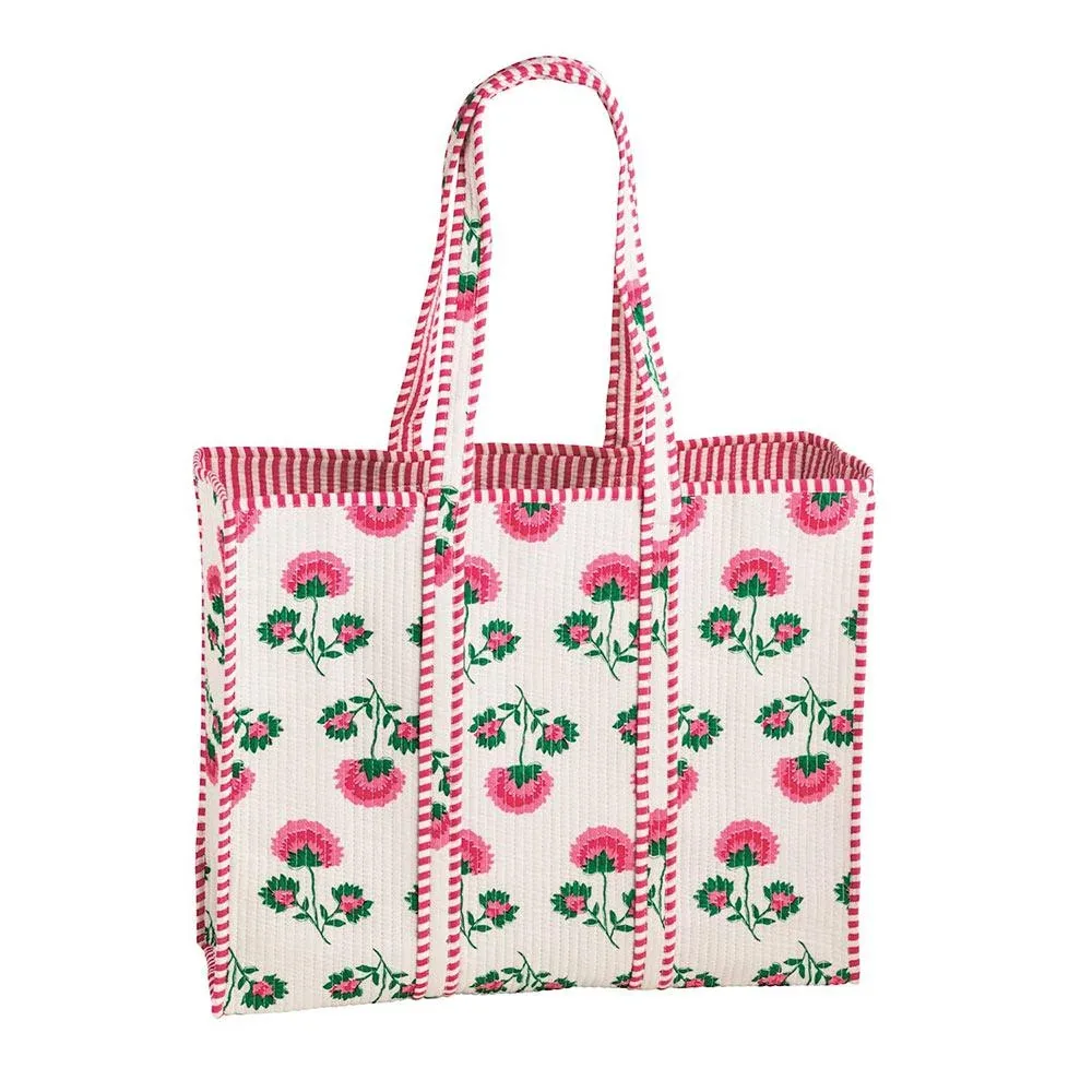 Mud Pie Peony Block Print Tote