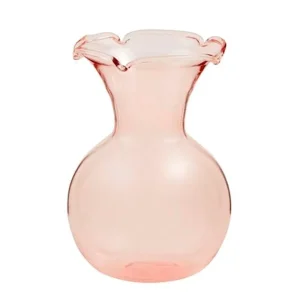 Mud Pie Pink Botanica Ruffle Vase