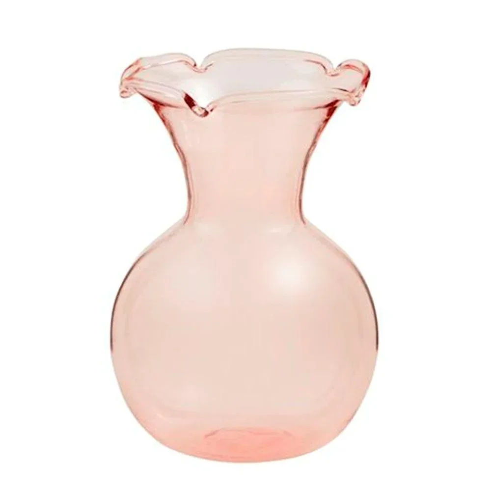 Mud Pie Pink Botanica Ruffle Vase