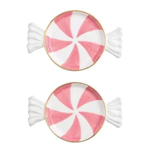 Mud Pie Pink Candy Tidbit Plate