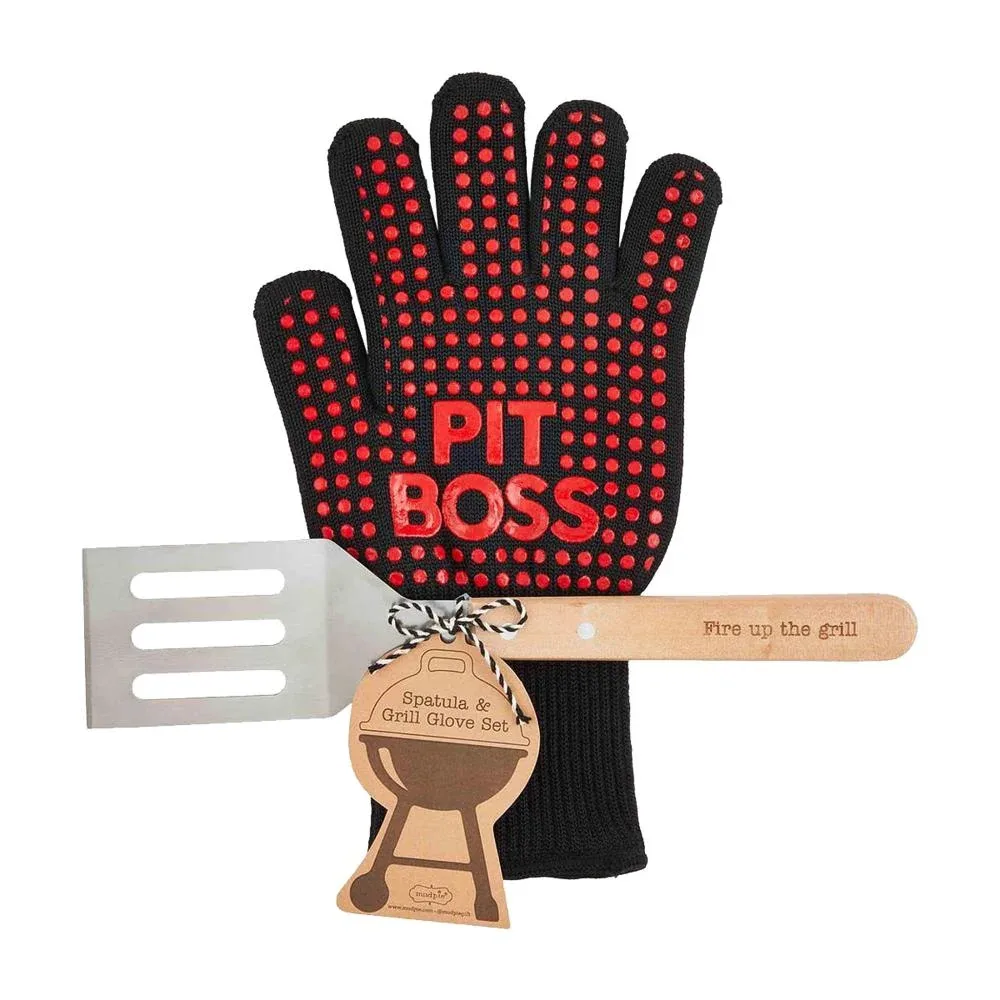 Mud Pie Pit Boss Grill Glove and Spatula Set