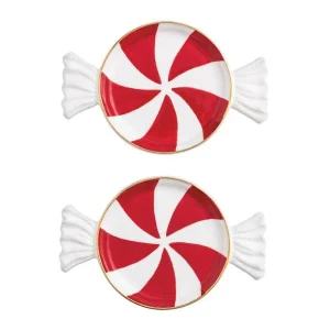 Mud Pie Red Candy Tidbit Plate