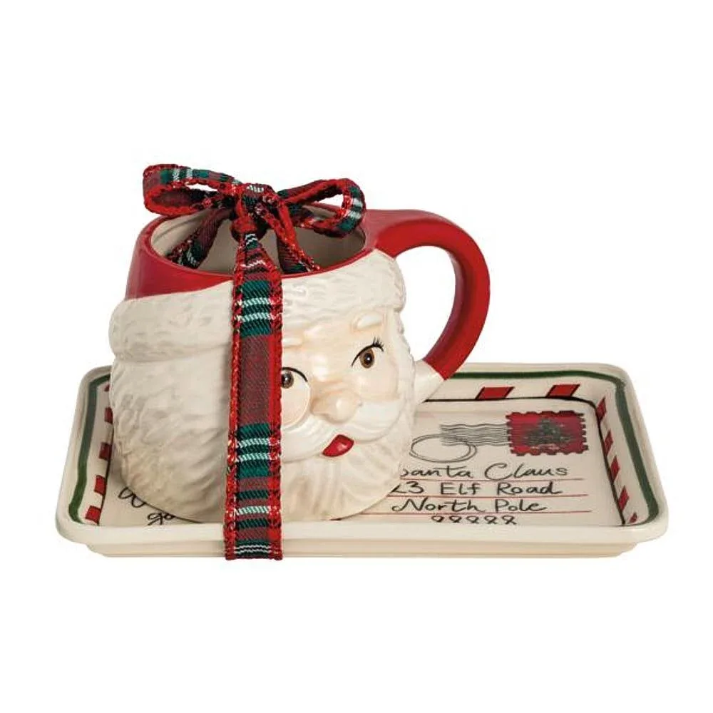 Mud Pie Santa Milk & Cookies Mug Set