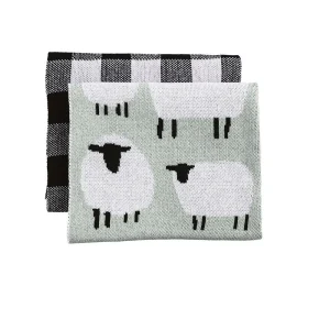 Mud Pie Sheep Farm Knit Towel