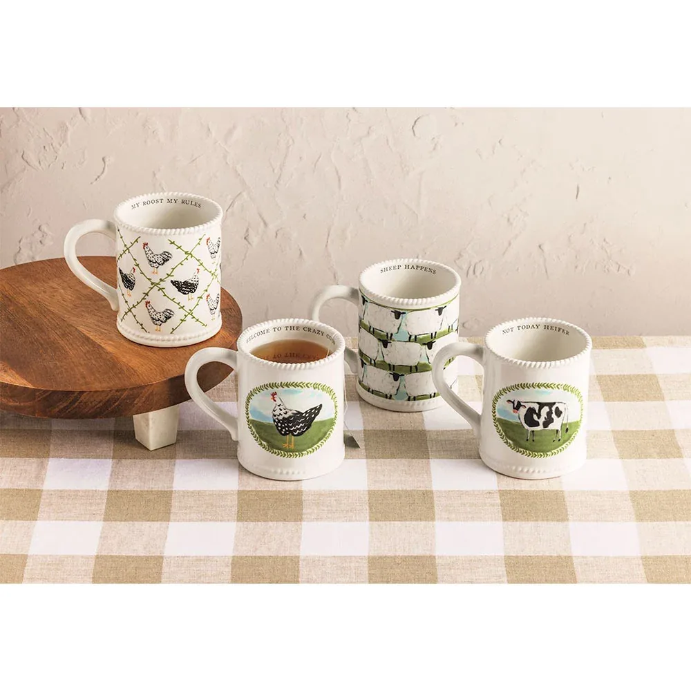 Mud Pie Sheep Happens Farm Mug - Image 2