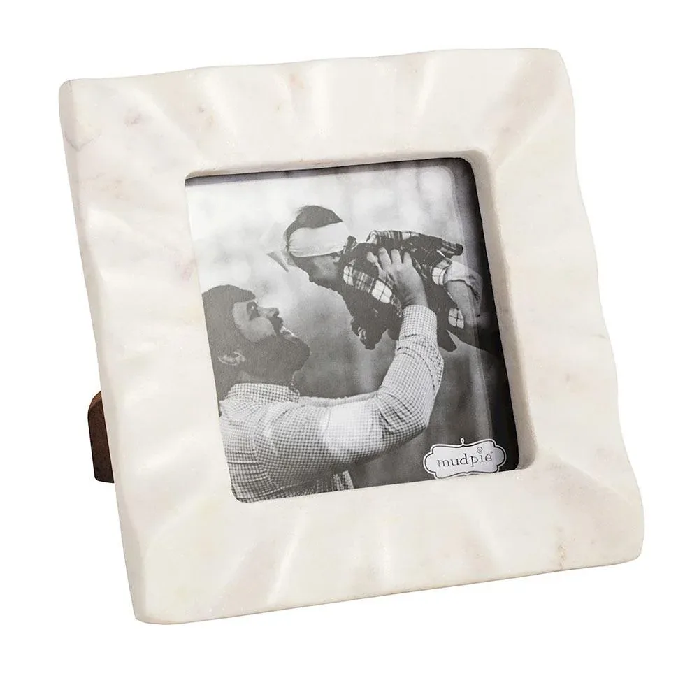 Mud Pie Square Ruffled Marble Frame