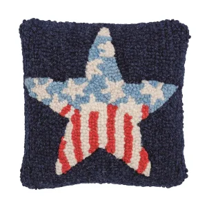 Mud Pie Star Hook Wool Pillow