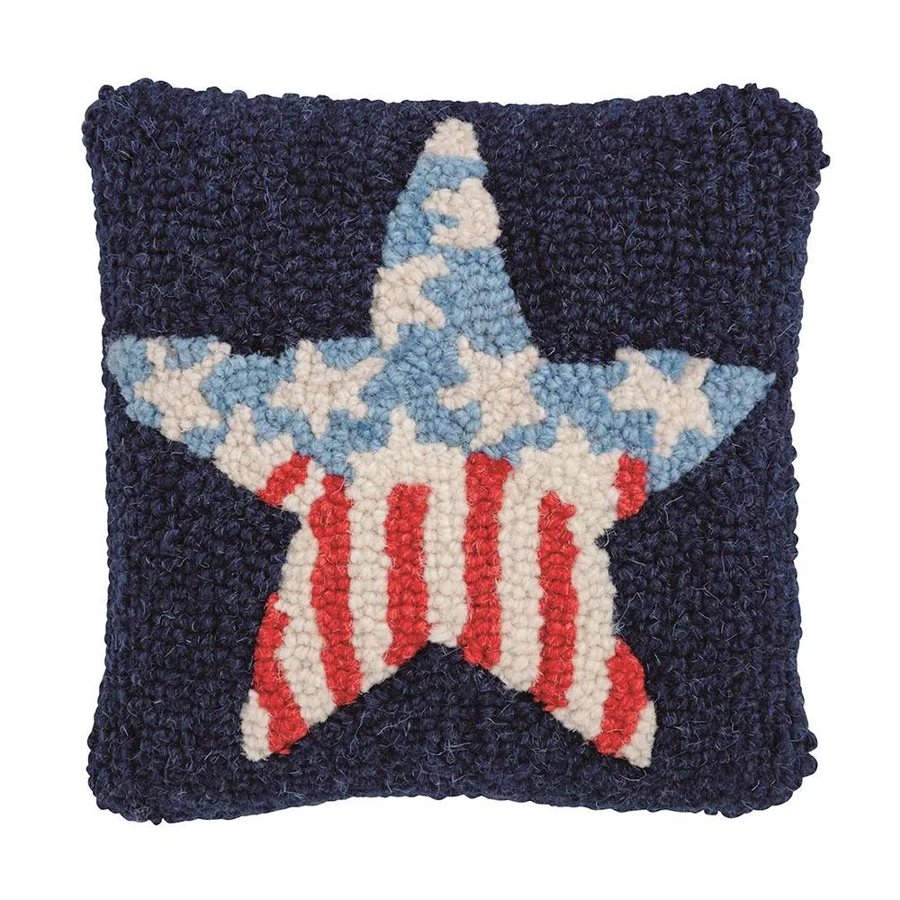 Mud Pie Star Hook Wool Pillow